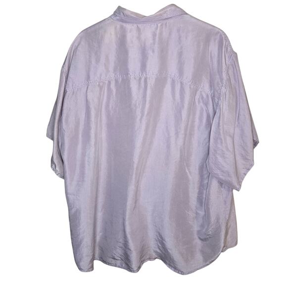 Anna and Frank 2X Purple Silk Button-Up Shirt [0248] - Picture 2 of 7
